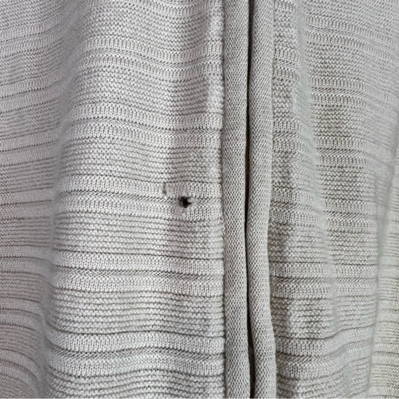 Armani Collezioni Cardigan womens size 10 tan full double zip merino wool flawed - Picture 4 of 10